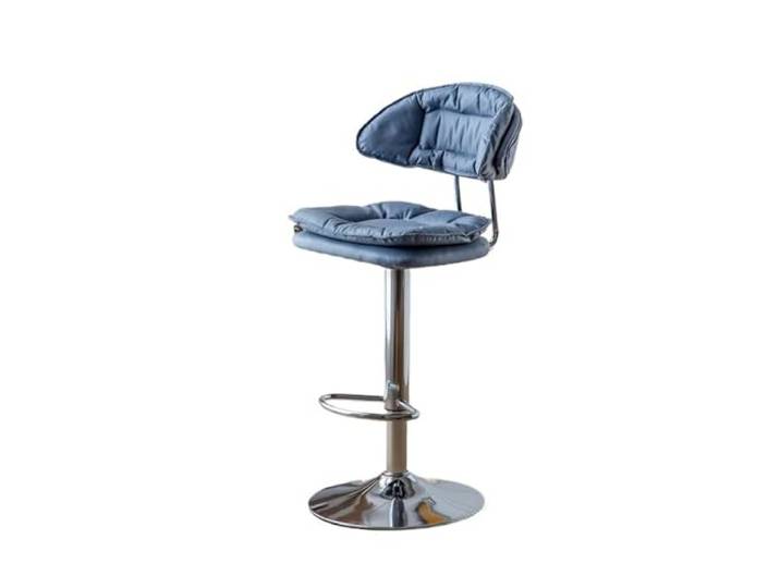 Barstühle 60–80 cm hoher drehbarer Barstuhl aus PU-Leder(Navy blue)