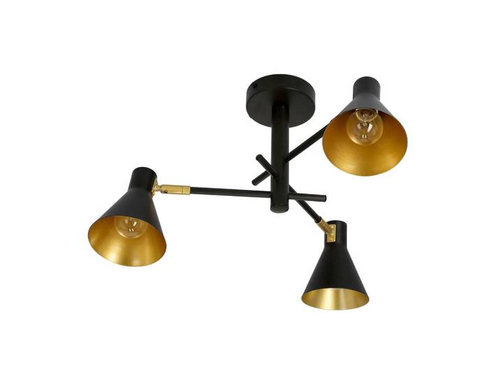 Deckenleuchte, Schwarz, Metall, 48x26x48 cm, Lampen & Leuchten, Innenbeleuchtung, Deckenleuchten, Deckenleuchten