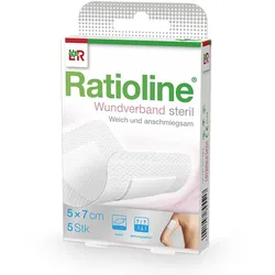 RATIOLINE Wundverband 7x5 cm steril 5 St