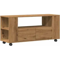 vidaXL TV-Schrank mit Rollen Artisan-Eiche 102x34,5x43cm Holzwerkstoff