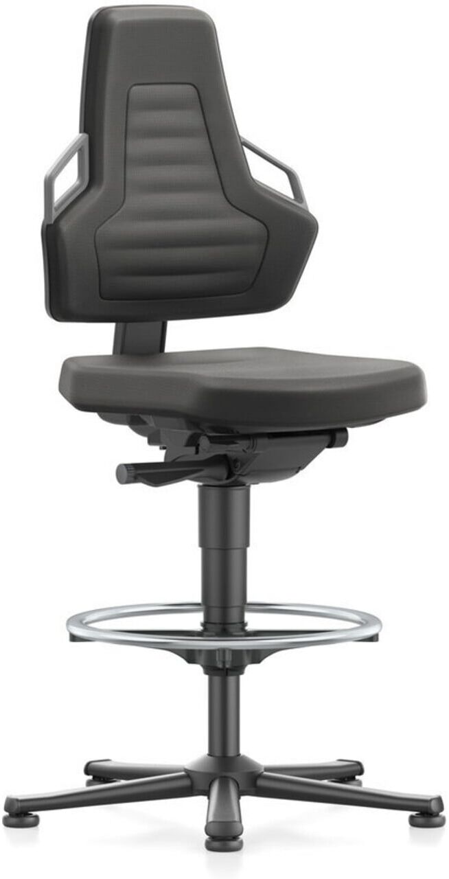 bimos Arbeitsdrehstuhl Nexxit Bodengleiter+Fußring Supertec-Gewebe schwarz 570-820mm ; Interstuhl (9031-SP01-3285)