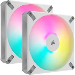 CORSAIR AF140 RGB ELITE weiß 2er-Pack | 140mm Gehäuselüfter inkl. iCUE Lighting Node CORE