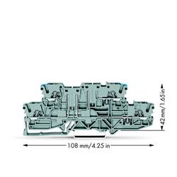 WAGO 2002-2963 Doppelstock-Basisklemme 5.20 mm Zugfeder Belegung: L, N Grau 50 St. Package