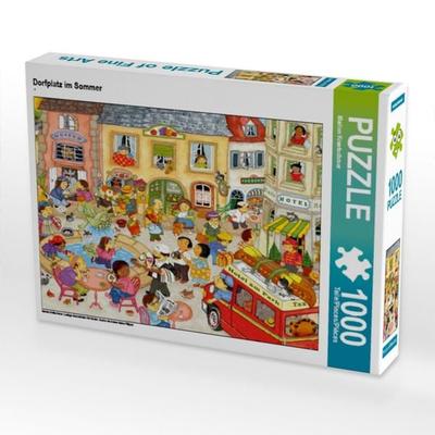 CALVENDO Puzzle Dorfplatz im Sommer | 1000 Teile Lege-Größe 64x48cm Foto-Puzzle für glückliche Stunden