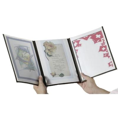 Gastronoble Securit Crystal Menühalter dreifach A4 | Kunststoff | 12 Speisekarten