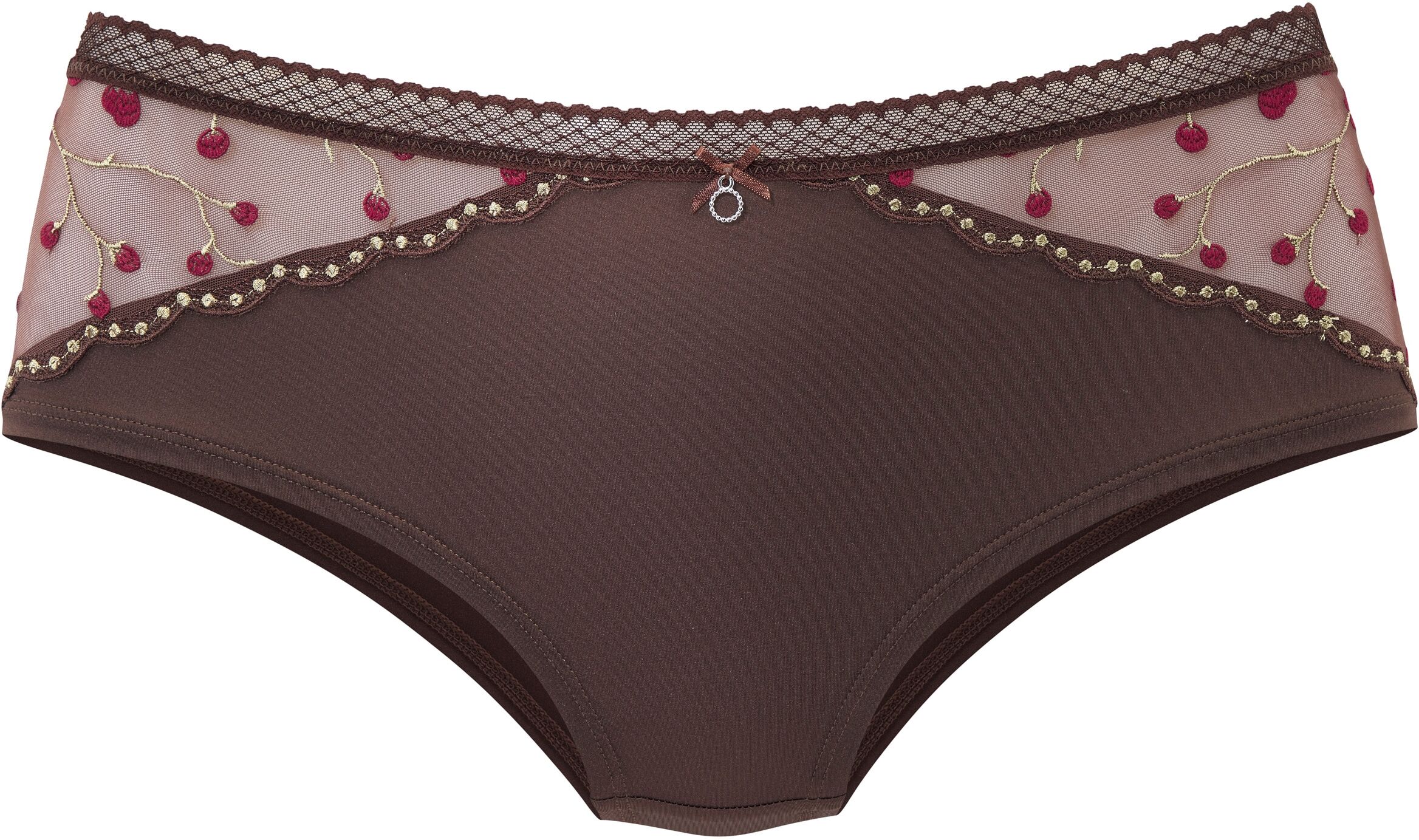 Panty S.OLIVER, Damen, Gr. 36/38, braun (zartbitter), Spitze, Obermaterial: 60% Polyamid, 30% Polyester, 10% Elasthan, Unterhosen Panty, mit Blumenstickerei zartbitter 36/38