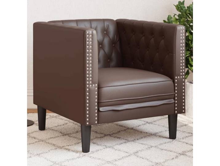 Fauteuil Chesterfield marron similicuir chaise de canapé canapé simple fauteuil de baignoire fauteuil canapé 372654