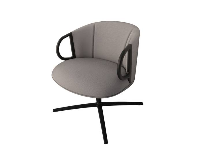 Lounge Sessel Gaber Cucaracha mit niedriger Rückenlehne, Grau, Neu