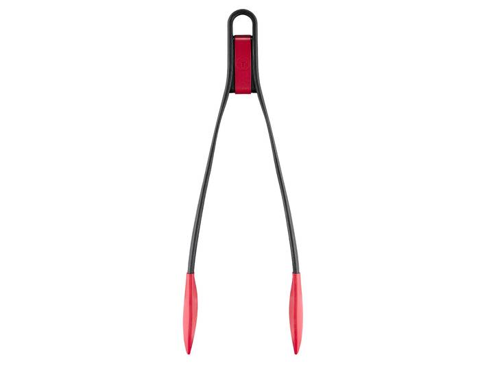 Kochzange TEFAL Ingenio+ , rot (schwarz, rot), B:14cm H:4cm L:35,6cm, Kunststoff, Silikon, Küchenzangen, Kochzange, Verriegelungssystem, Silikon-Sicherheitsring, hitzebeständig - 230C
