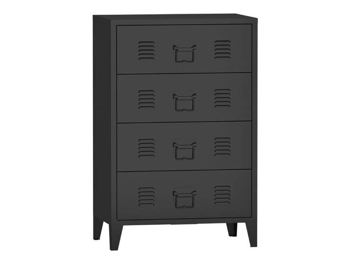 Commode stylée meuble de rangement pratique métallique avec 4 tiroirs acier 92 x 80 x