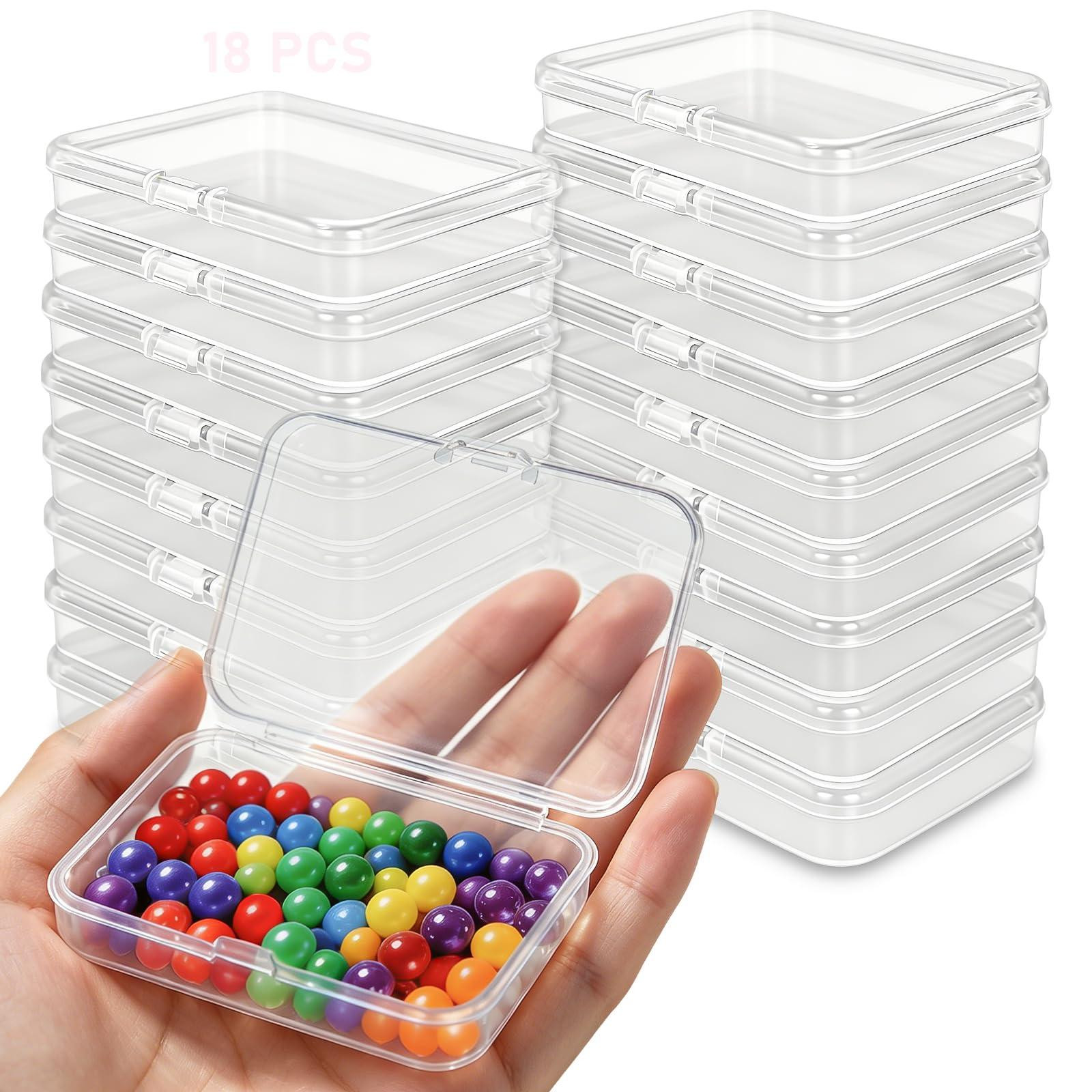 Dripio Set van 18 Stapelbare Transparante Plastic Dozen met Deksel