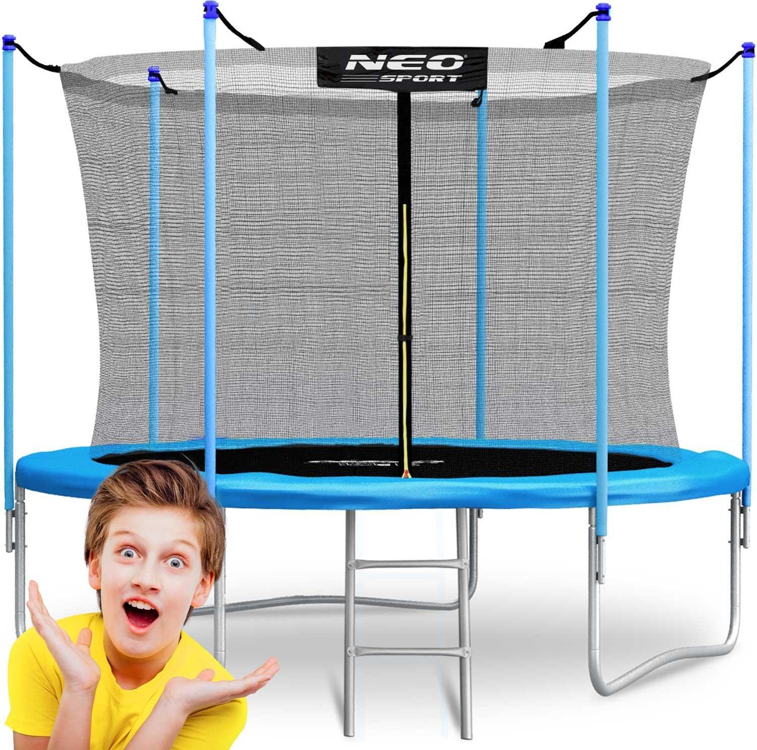 8ft/252cm Gartentrampolin mit Innennetz und Neo-Sport-Leiter