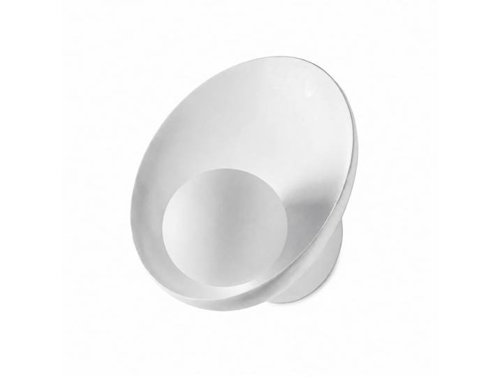Applique Murale Mid-Century en Résine Blanche avec Boule Verre H26 cm