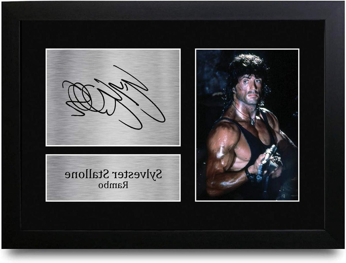 Sylvester Stallone Rambo Film Poster Wanddecoratie met Gedrukte Handtekening Replica