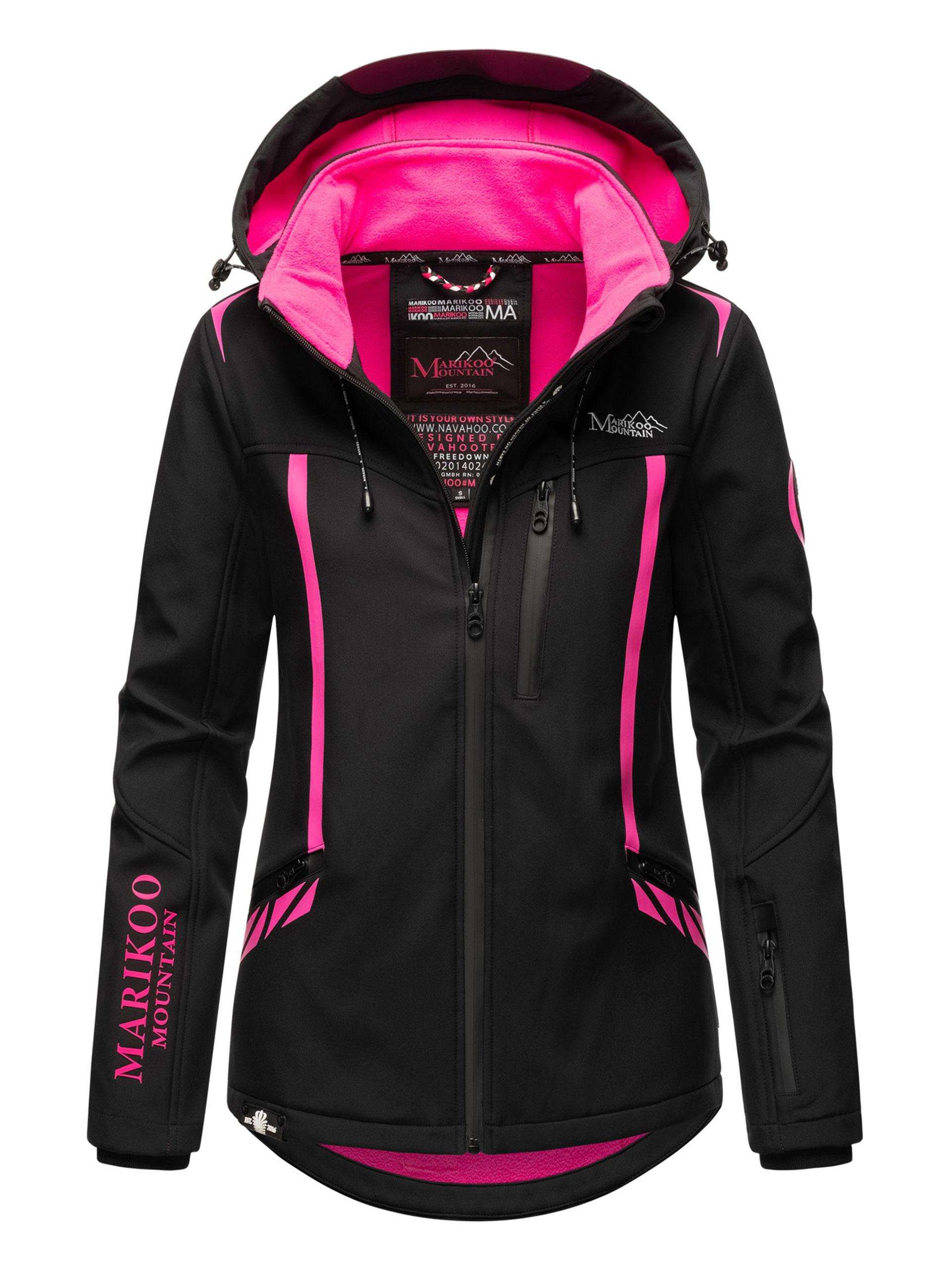 Marikoo Damen Softshelljacke – Mount-Cho-Oyu mit abnehmbarer Kapuze
