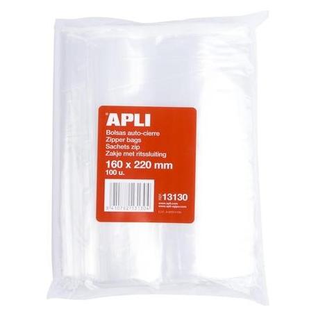 Apli Cellophane Self Seal Bags Pack of 100 160 x 220 mm (100 Stk.) (13130)