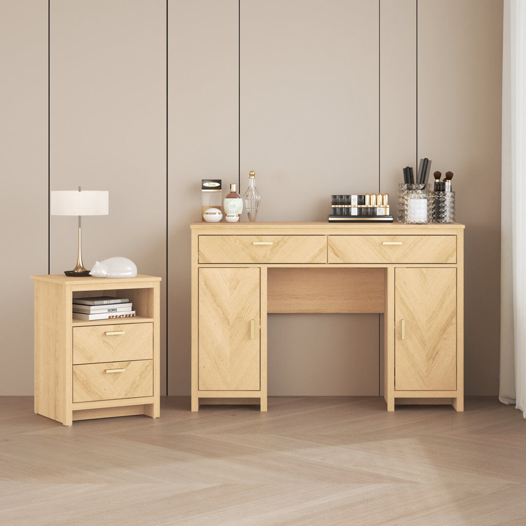 Gracie Oaks Luxe Bedroom Duo Oslo Oak