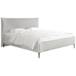 POLSTERBETT Pillow Rise mit Bettkasten, Lattenrost & hohen Metallfüßen in Grau Chenille 140x200 cm