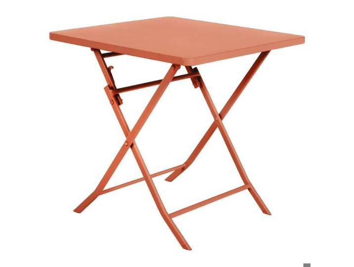 Table de jardin pliante carrée  Greensboro  ambre 2 places en acier traité époxy - Hespéride