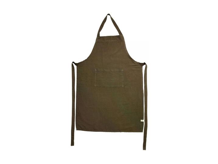 Kochschürze ESMÉE Nura Olivgrün , grün (olivgrün), B:60cm L:90cm, Baumwolle, Leinen, Schürzen, Kochschürze