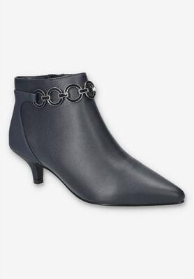 Women's Jinx Dress Ankle Boot by Easy Street in Navy Lamy (Size 7.5 XW)