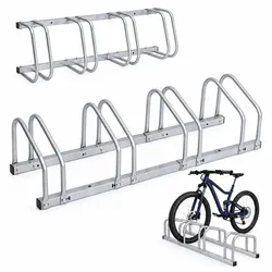 Relaxdays Fahrradständer mehrere Räder verstellbar Silber