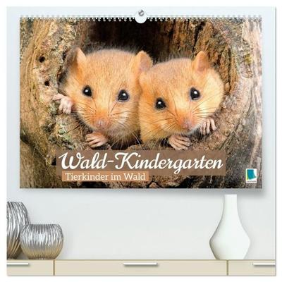 Wald-Kindergarten: Tierkinder im Wald (hochwertiger Premium Wandkalender 2027 DIN A2 quer), Kunstdruck in Hochglanz