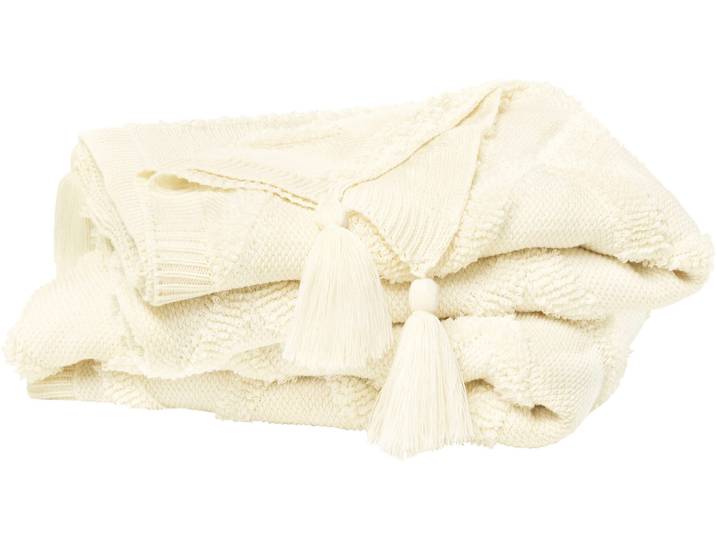 Tagesdecke PRIMERA Kuscheldecke Boho , beige, B:130cm L:170cm, Kunstfaser, Tagesdecken, Tagesdecke, mit trendigen Bommeln
