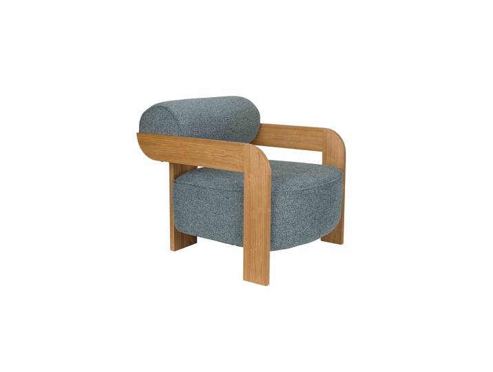Zuiver Oolong Lounge Chair Eschenholz/Polyester Blau/Braun