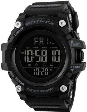 Everyday Crate SKMEI 1384 Digital Sports Watch 50M Waterproof Mens Watch With Dual Time LED Display black