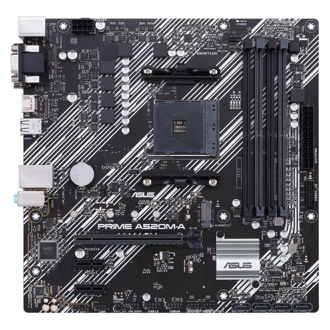 ASUS PRIME A520M-A II/CSM (AM4, AMD A520, mATX) (90MB17H0-M0EAYC)