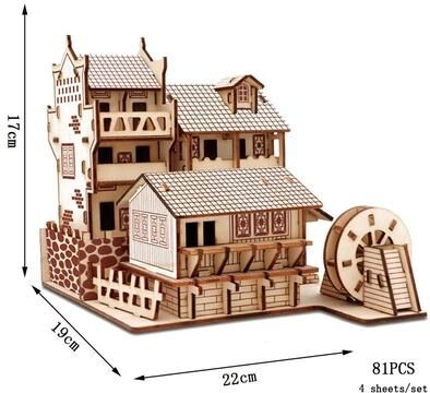 Uplifted Finds Retro Wooden Campervan 3D Car Puzzle DIY Model For Children phoenix Ancient Town