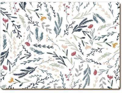 CounterArt Meadow Field Decorative Hardboard Placemats with Protective Cork Backing 4 Pack Heat Tolerant and Easily Wipes Clean