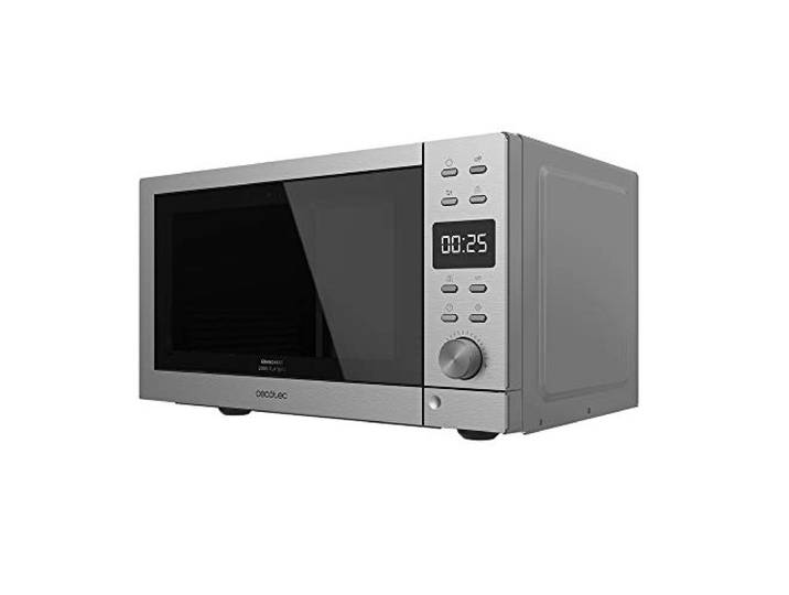 Cecotec Mikrowelle ohne Drehteller Digital GrandHeat 2000 Flatbed Steel 700 W in 6 Stufen, Kapazität 20L, 8 Vorprogrammierte Funktionen, Quick Start, Timer Bis zu 95 Minuten