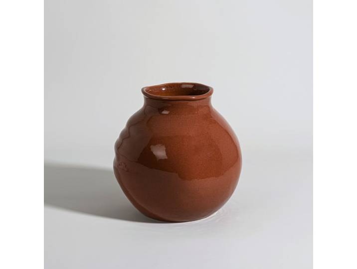 Vase aus Terrakotta-Steingut, H 21 cm