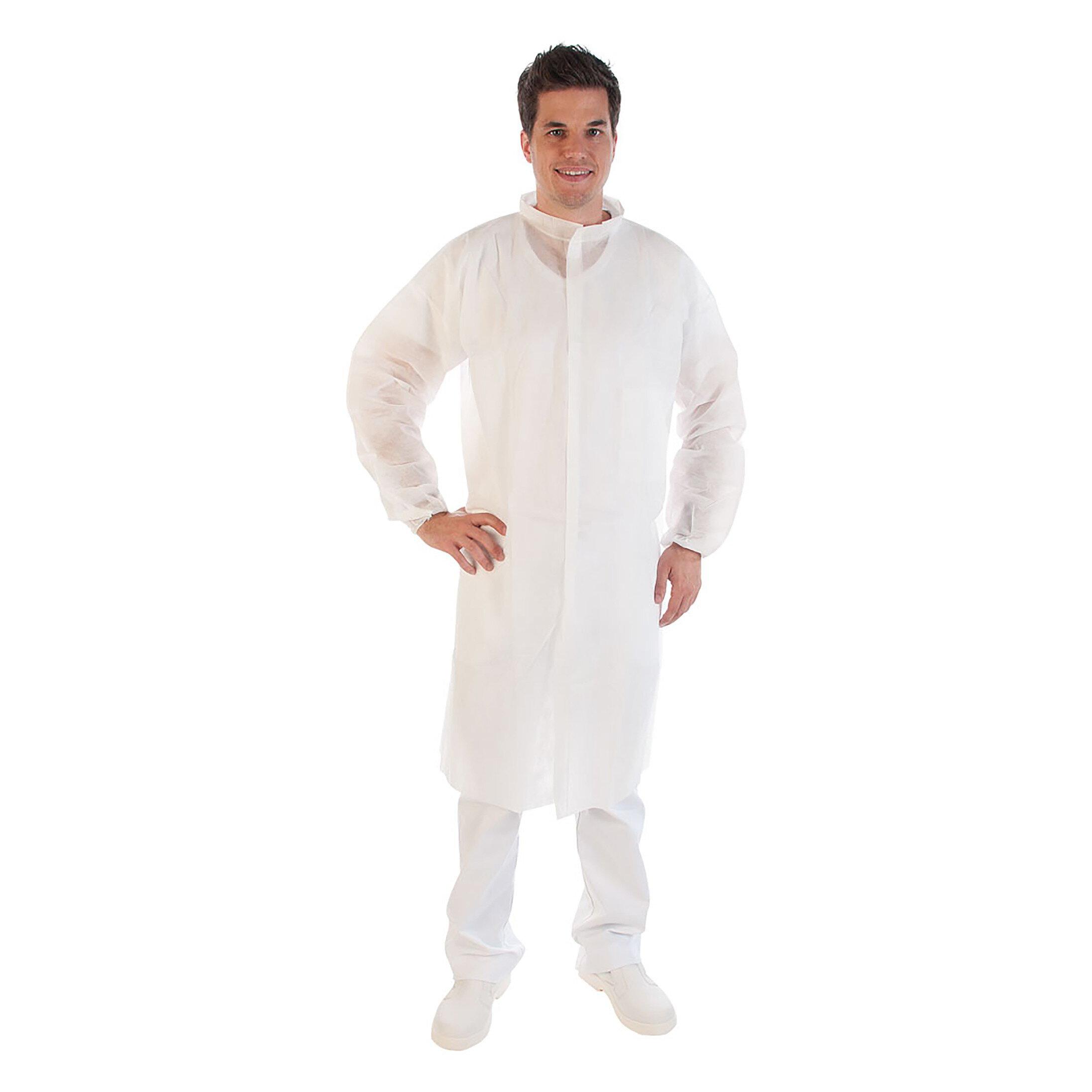 Hygostar Besucherkittel mit Klettverschluss, weiá, XL (XL) (2740)