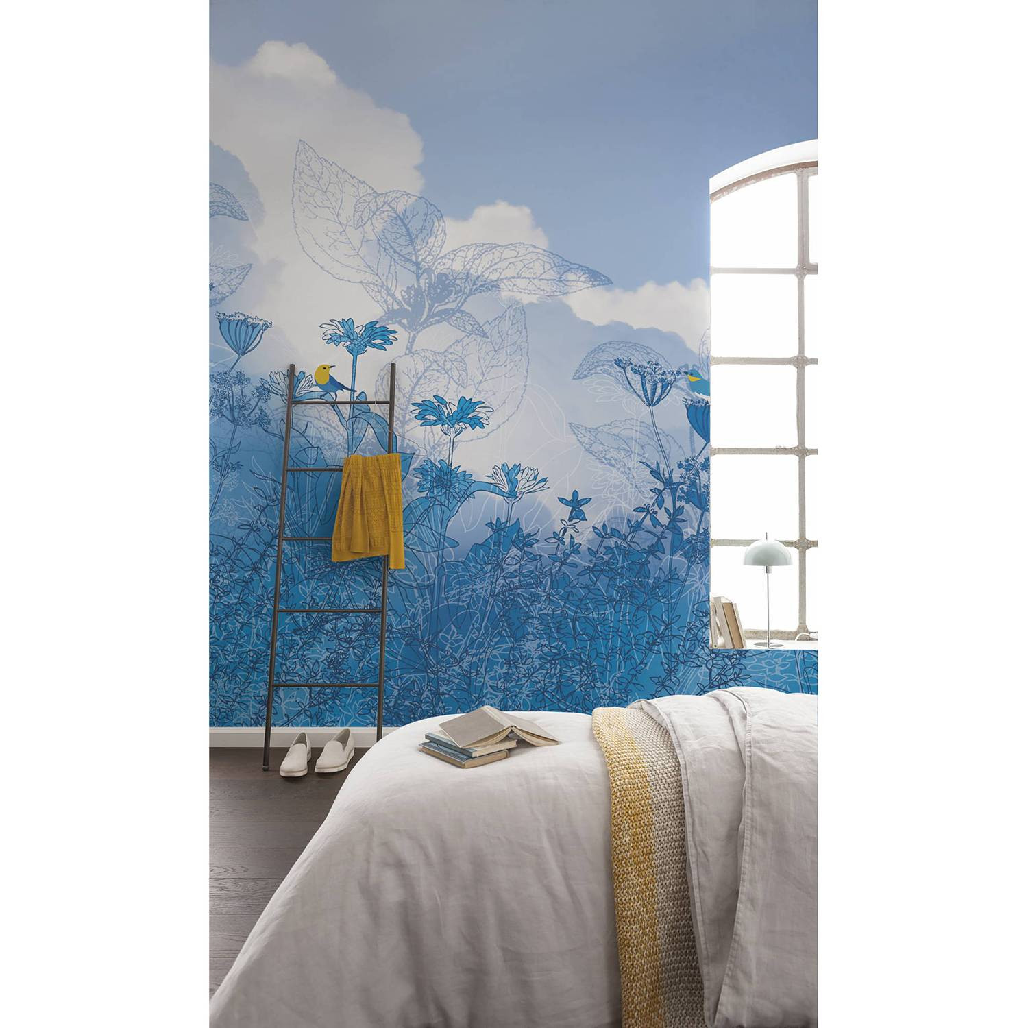 home24 Fotobehang Blue Sky Mural Textiel 400cm