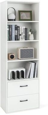 6-Tier Tall Bookshelf Freestanding Bookcase Black Storage Cabinet