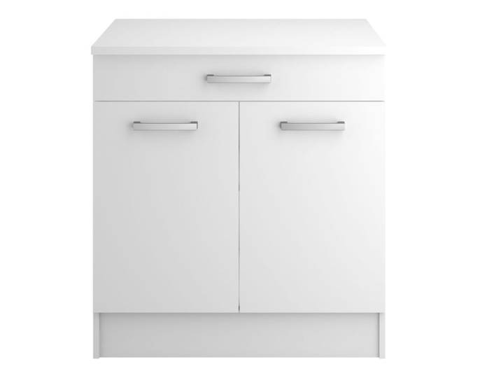 Bas 80 cm 2 portes 1 tiroir UNO blanc mat
