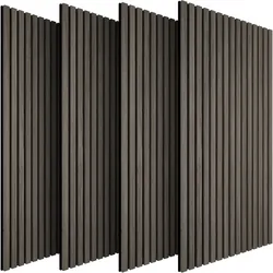tectake Akustikpaneele Sonic Wall Holzoptik - 4er Set Eiche grau