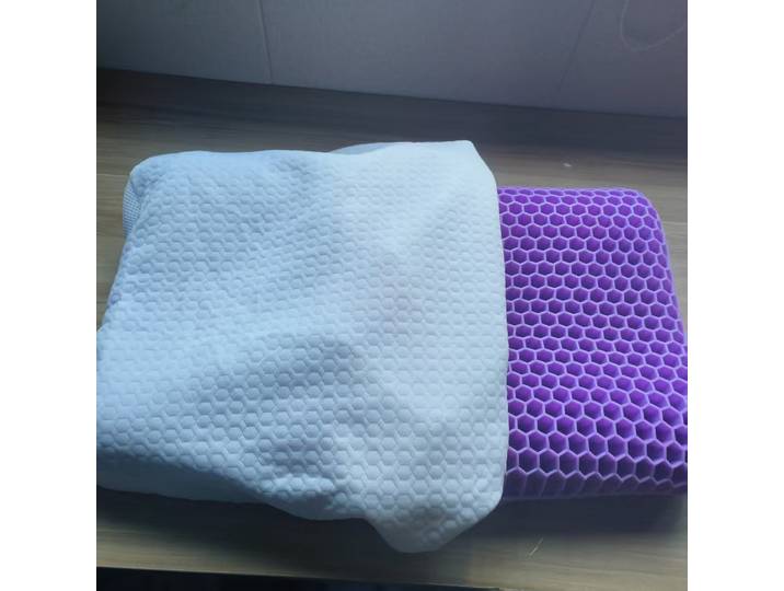 Oreiller ergonomique en coton tricoté respirant avec pectine TPE, courbe ergonomique, zéro pression, pour la santé cervicale, confortable pour dormir