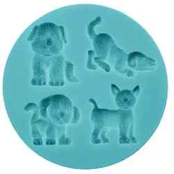 Silikonform „Hund“ und „Katze“, 7 cm