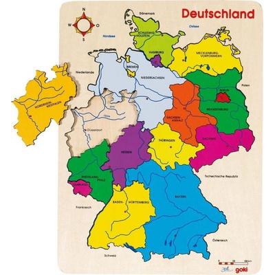 goki Einlegepuzzle Deutschland II, Puzzle Deutschland, Holz