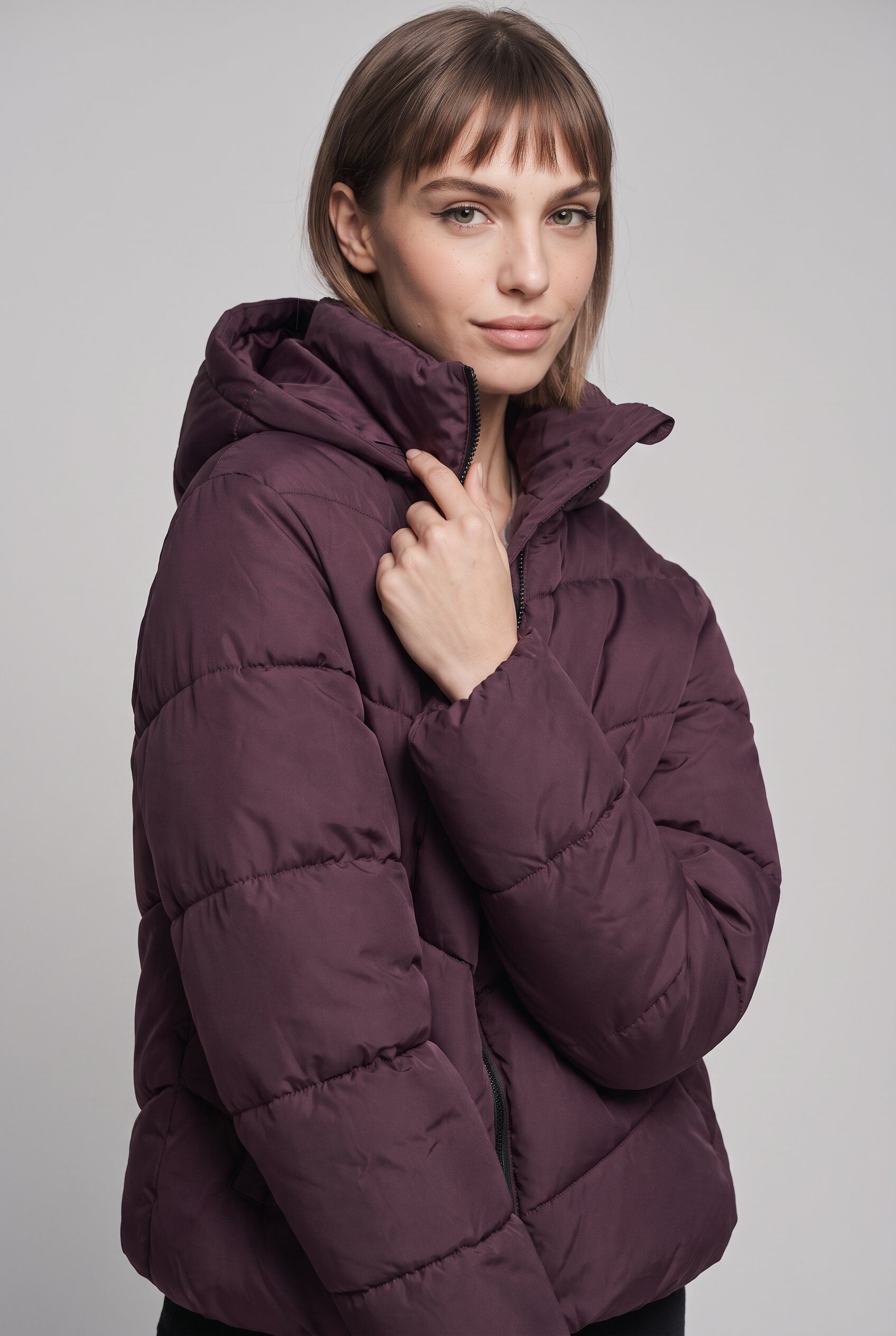 Steppjacke ONLY CARMAKOMA "CARCLAIR SHORT PUFFER OTW", Damen, Gr. S, braun (fudge), Web, Obermaterial: 100% Polyester, unifarben, normal normal, Jacken Steppjacke, Kunstfaser, normal geschnitten fudge S