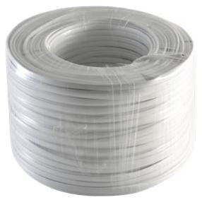 S-CONN Telefoonkabel 4-aderig plat wit 100 meter