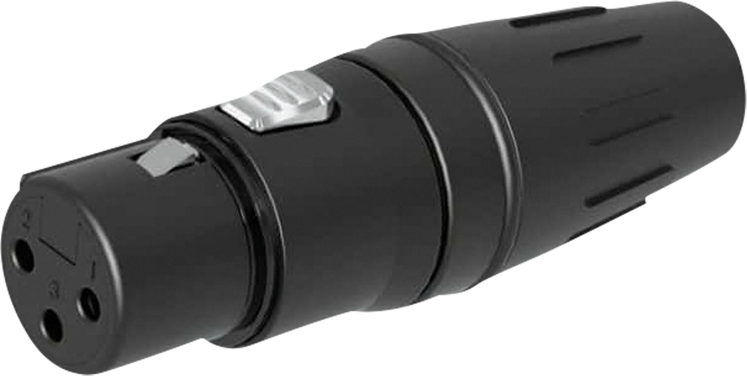 Seetronic Xlr-3p-Stecker – Buchse, Vergoldete Kontakte – Schwarzes Gehäuse