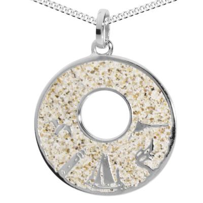 Kette mit Anhänger OSTSEE-SCHMUCK "- Fischland-Darß-Zingst - Silber 925/000 -" Gr. 42, silber (silber 925, silberfarben, weiß), Schmuck_Sets, Damen, 42, Silber 925 (Sterlingsilber)