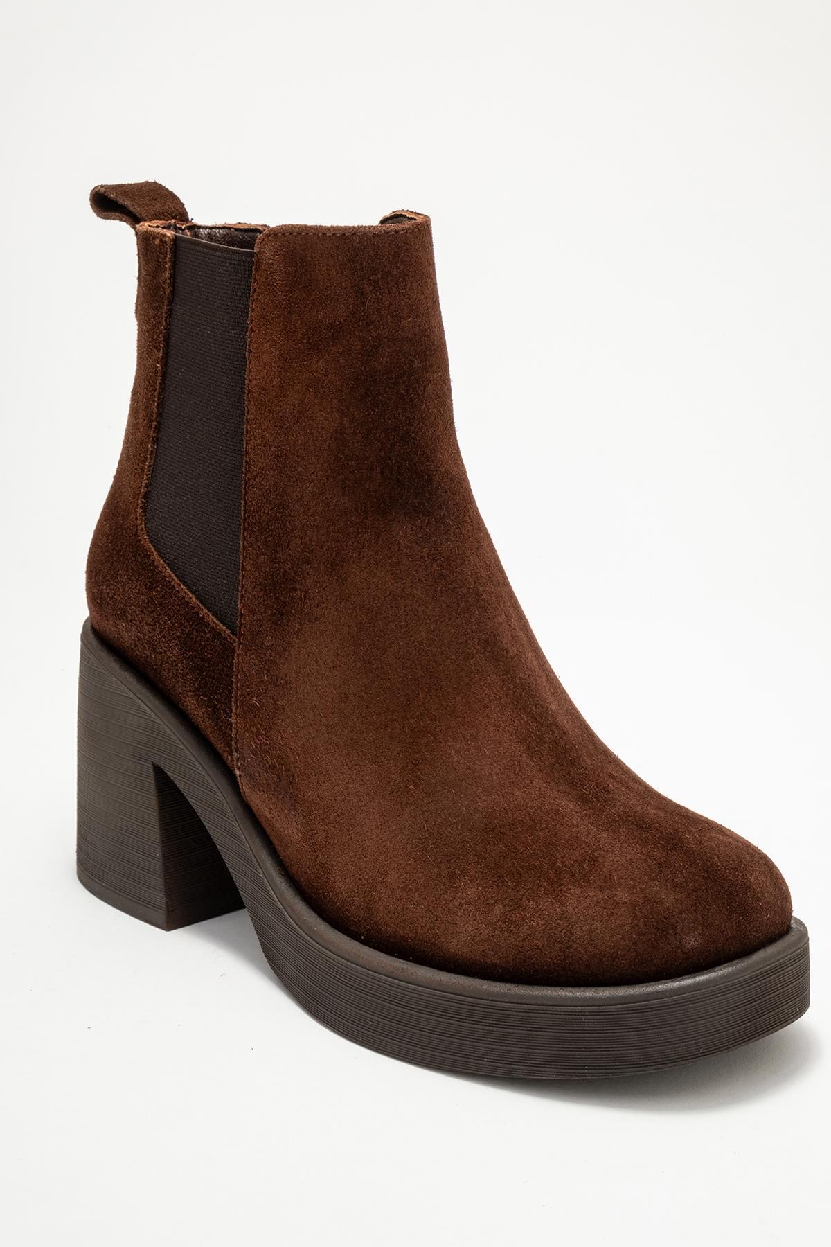 Lysa Leder-Plateaustiefel