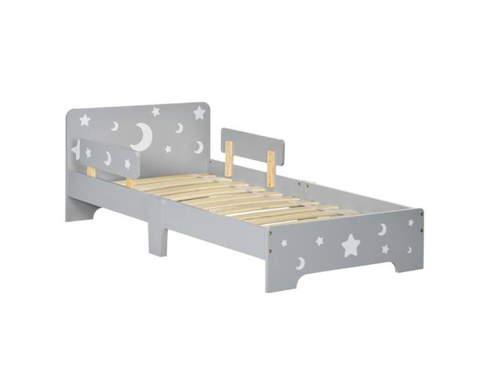 Lit Enfant avec Motifs Étoiles Lune en MDF et Panneau Particules 143x76x49 cm