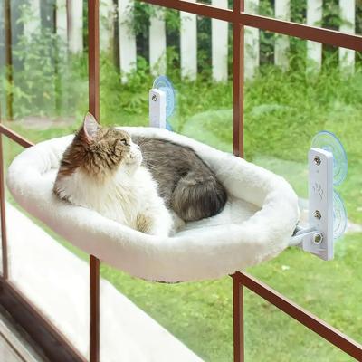 Inspired Finds Window Mounted Cat Hammock With Strong Suction Cups For Sunbathing white 11.81x20.47in